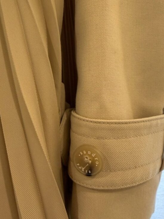 Sandro Vino Pleated Trench Coat New Sz 38 - Picture 3 of 6